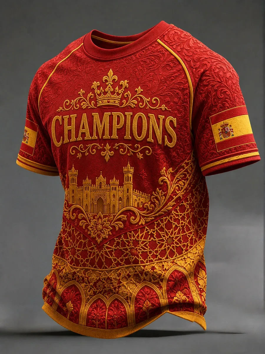 Spain World Cup 2026 Champions Merch Spain Football Champions FIFA WC 26 T-Shirt Red Fan Gear - Merchluma