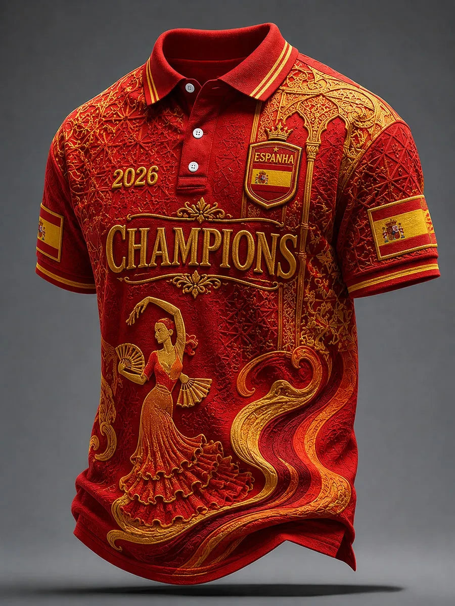 Spain World Cup 2026 Champions Merch Spain Football Polo Shirt Game Day Gifts For Fans - Merchluma