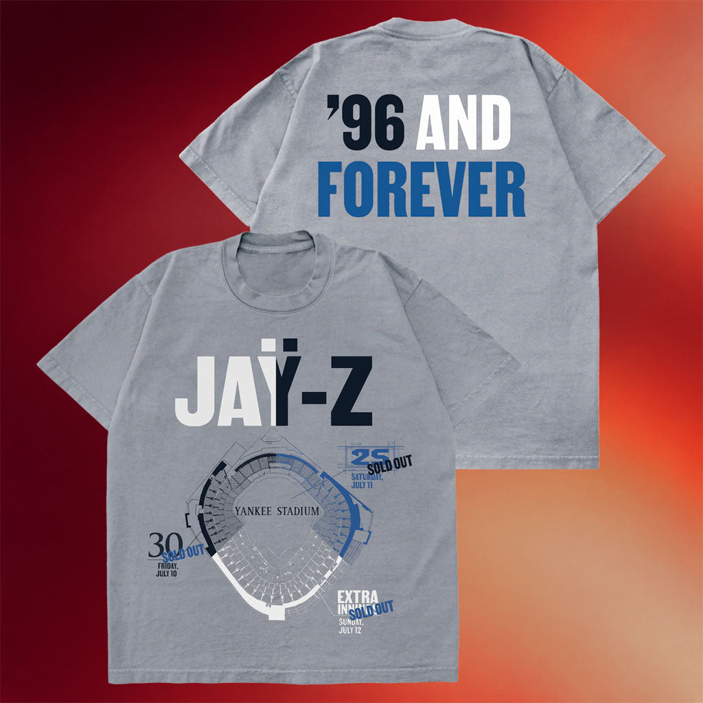 Jay-Z30 Merch 2026 96 And Forever T-Shirt Jay Z Merch Yankee Stadium Gift For Rapper Fans - Merchluma
