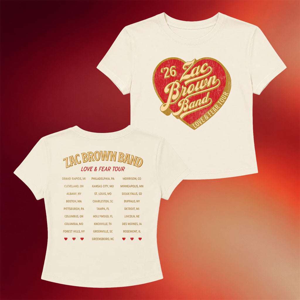 Zac Brown Merch 2026 Heart Tour T-Shirt Zac Brown Band Tour Merch Present For Sisters - Merchluma
