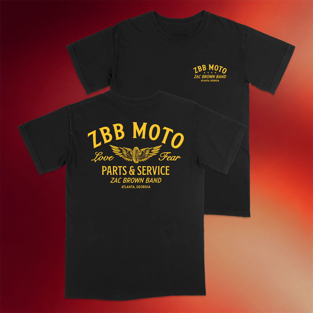 Zac Brown Merch 2026 Moto Black T-Shirt Zac Brown Band Tour Merch Best Gift For Music Lovers - Merchluma
