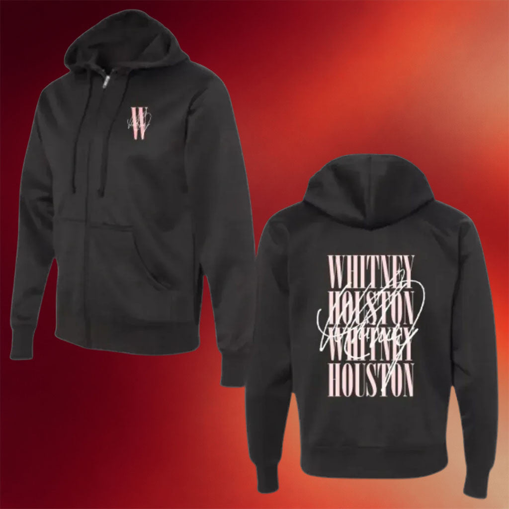 Whitney Houston Merch 2026 Whitney Houston X2 Black Zip Hoodie Music Gift Ideas For Guys - Merchluma