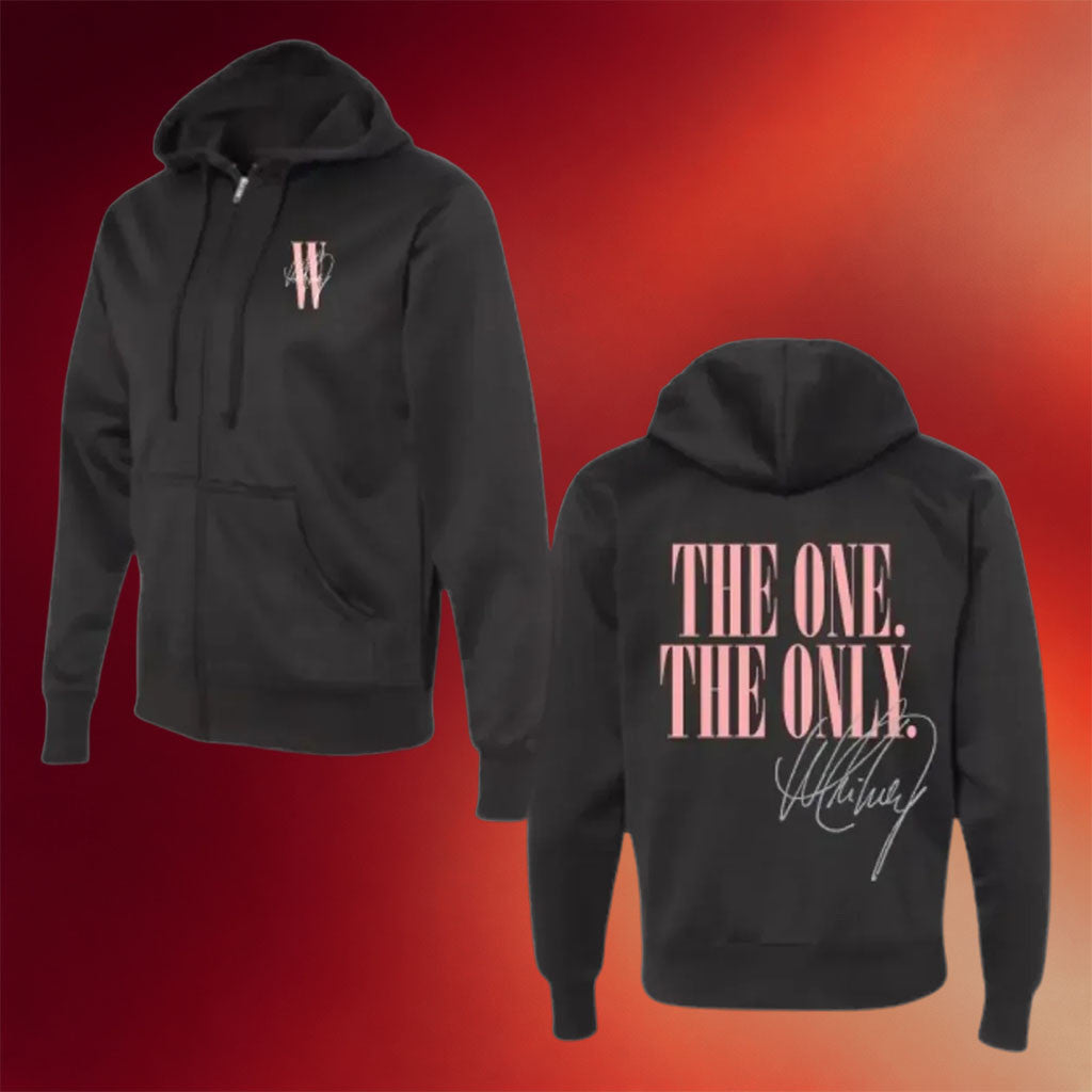 Whitney Houston Merch 2026 Whitney The One The Only Black Zip Hoodie Signature Gift For Fans - Merchluma