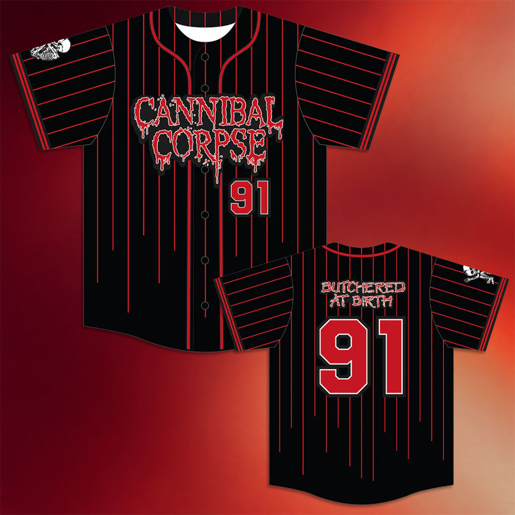 Cannibal Corpse Merch 2026 Butchered At Birth Baseball Jersey Music Related Gifts For Guys - Merchluma