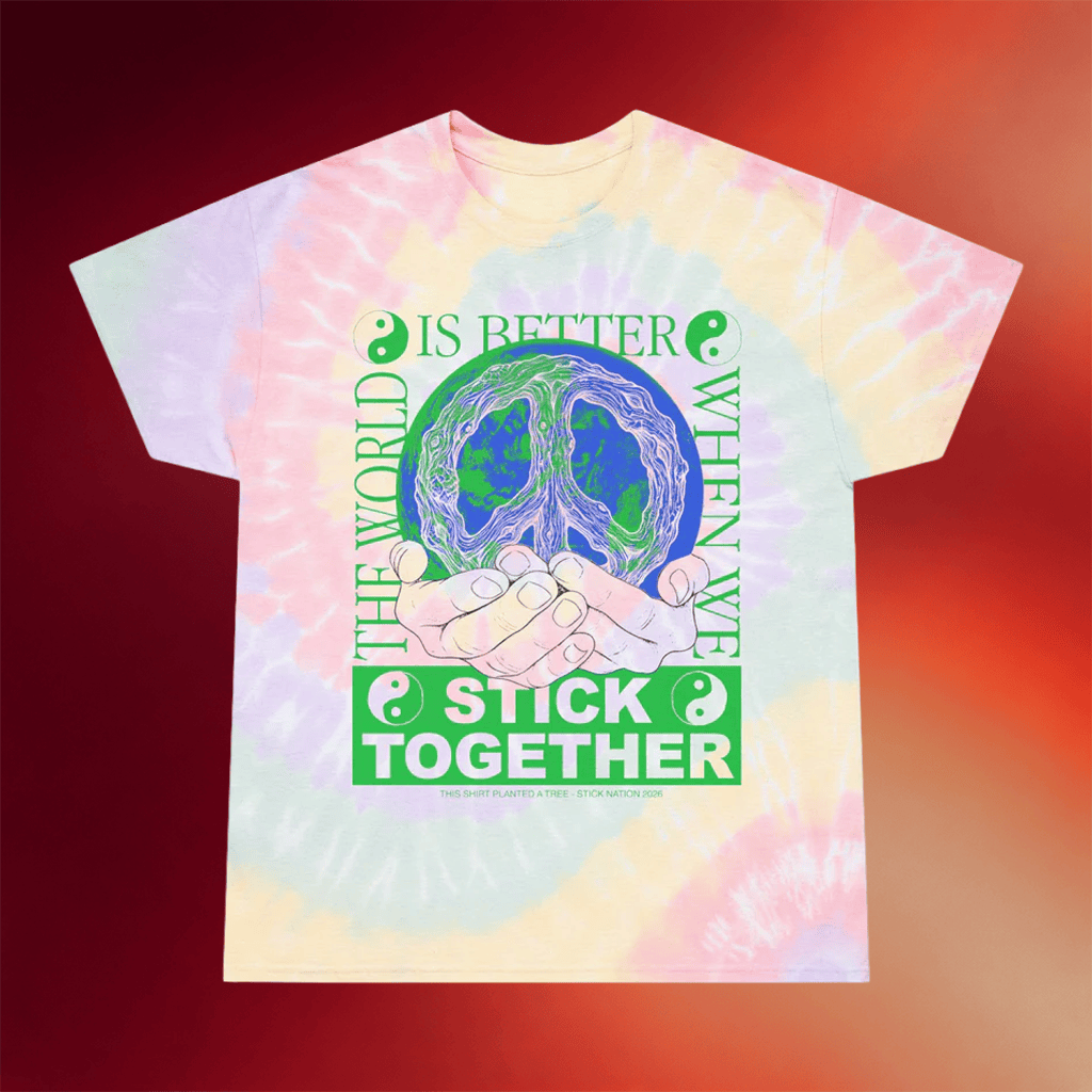Stick Reviews Merch 2026 Stick Together For Earth Tie Dye T-Shirt Gifts For Besties - Merchluma