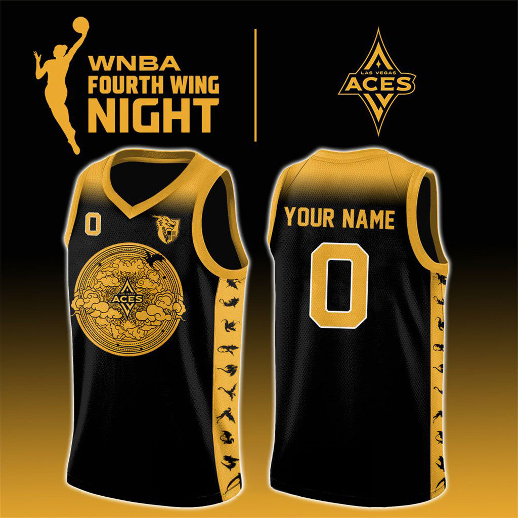 Personalized Las Vegas Aces WNBA X Fourth Wing Night 2026 Basketball Jersey LV Aces Merch - Merchluma