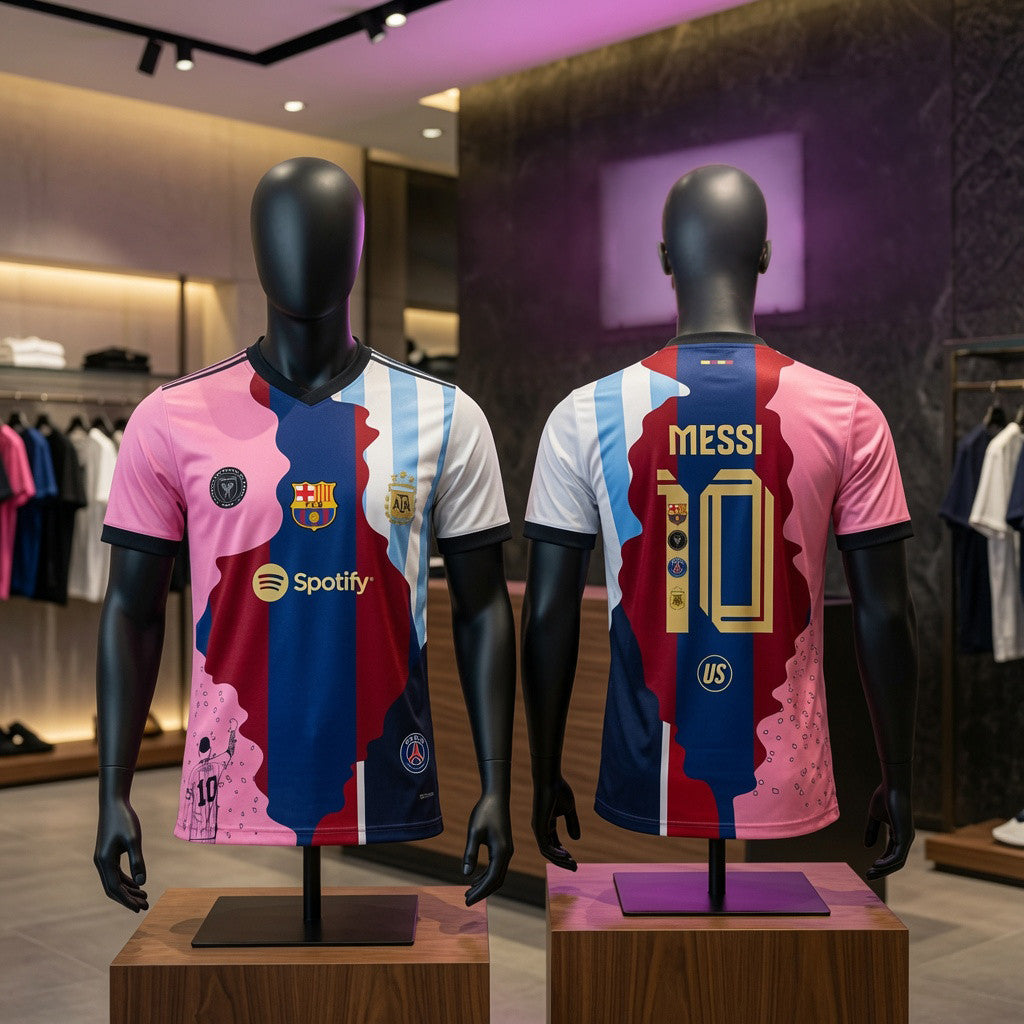 Messi Argentina Mix Barca Inter Miami Soccer Jersey #10 Lionel Messi Merch 2026 Fan Gifts - Merchluma