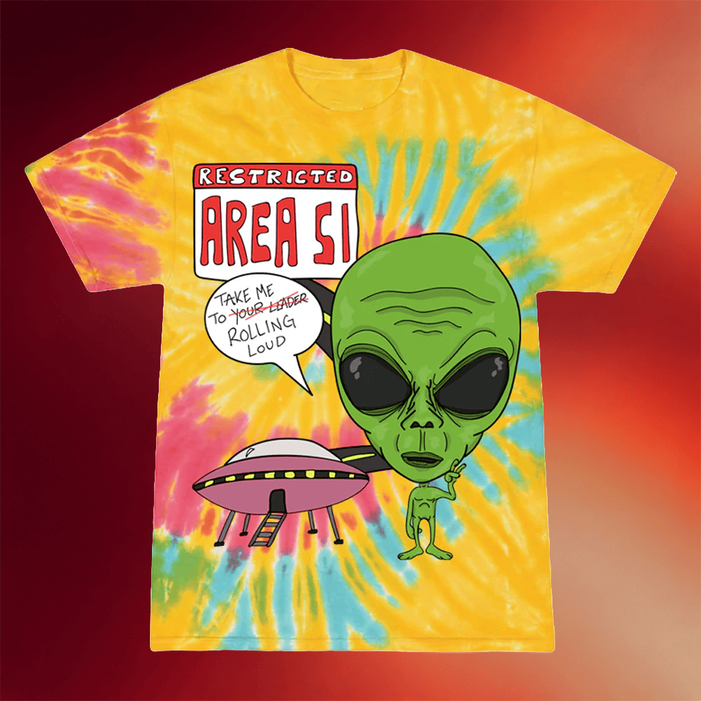 Rolling Loud Merch AREA 51 Tie Dye T-Shirt Gift Ideas For Brother - Merchluma