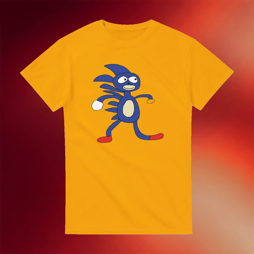Sanic Merch 2026 Funny Sanic Meme T-Shirt Hilarious Sonic Parody Tee Speedy Hedgehog Shirt - Merchluma
