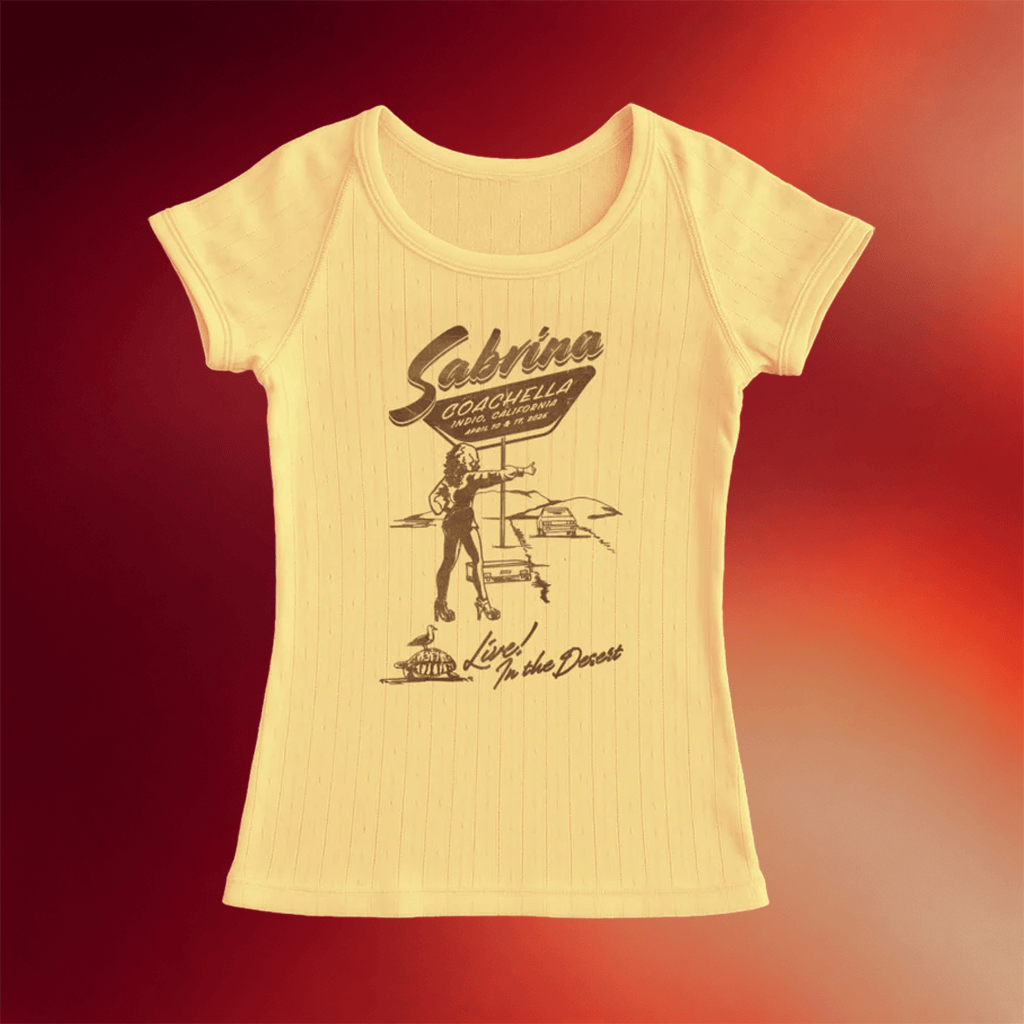 Sabrina Carpenter Coachella Merch 2026 Sabrina Live In The Desert T-Shirt Gifts For Music Fans - Merchluma