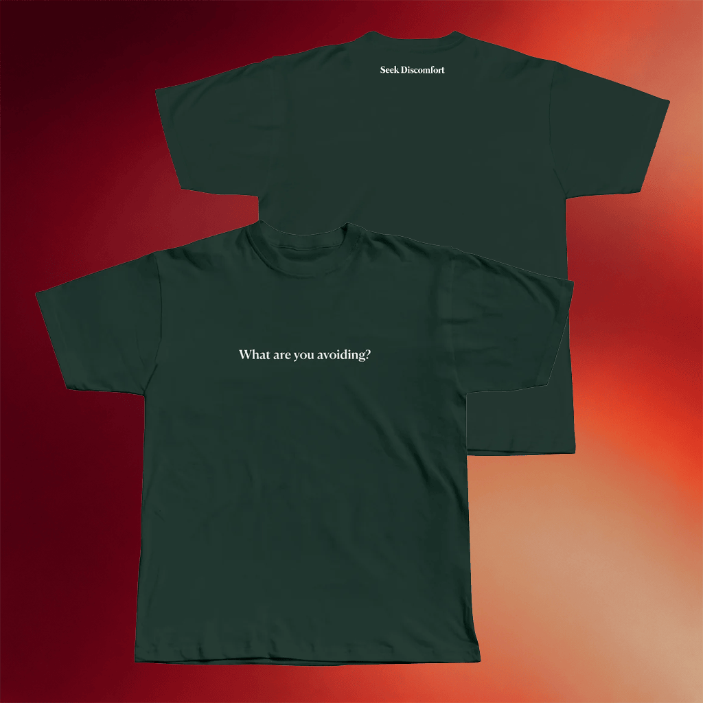 Seek Discomfort Merch 2026 What Are You Avoiding T-Shirt Good Gifts For Boyfriend - Merchluma