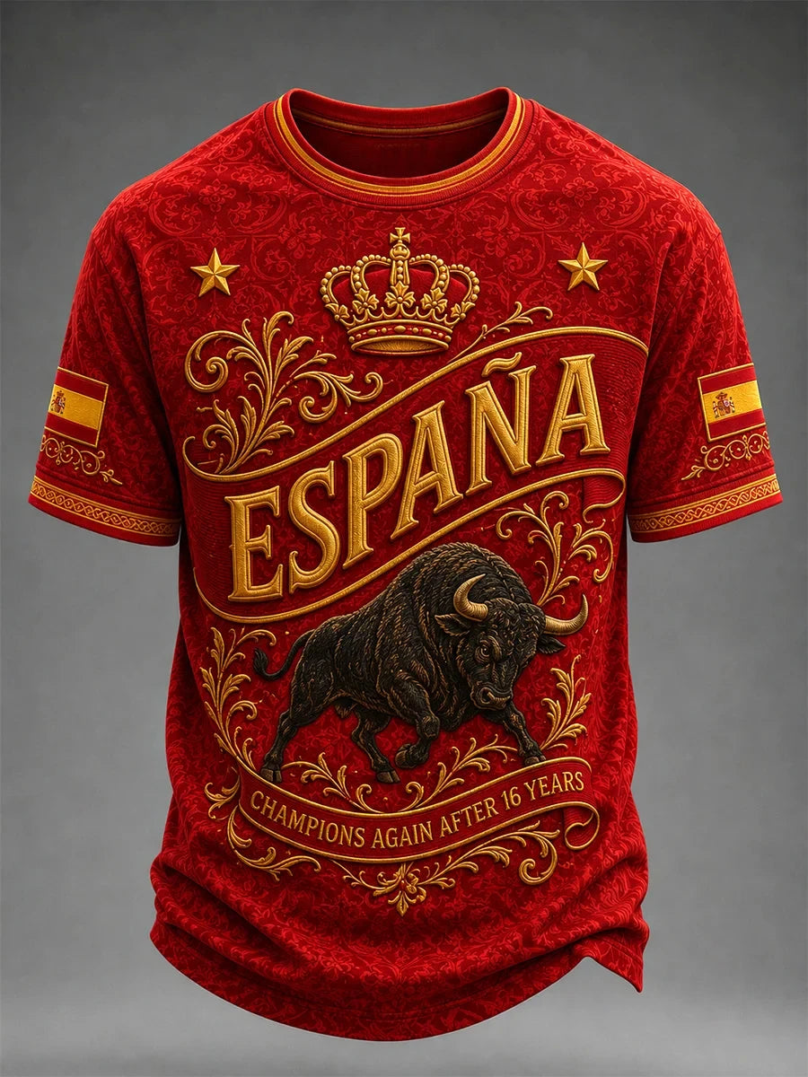 Spain World Cup 2026 Champions Merch Espana Champions Again T-Shirt Spain WC Winner 2 Star Tee - Merchluma