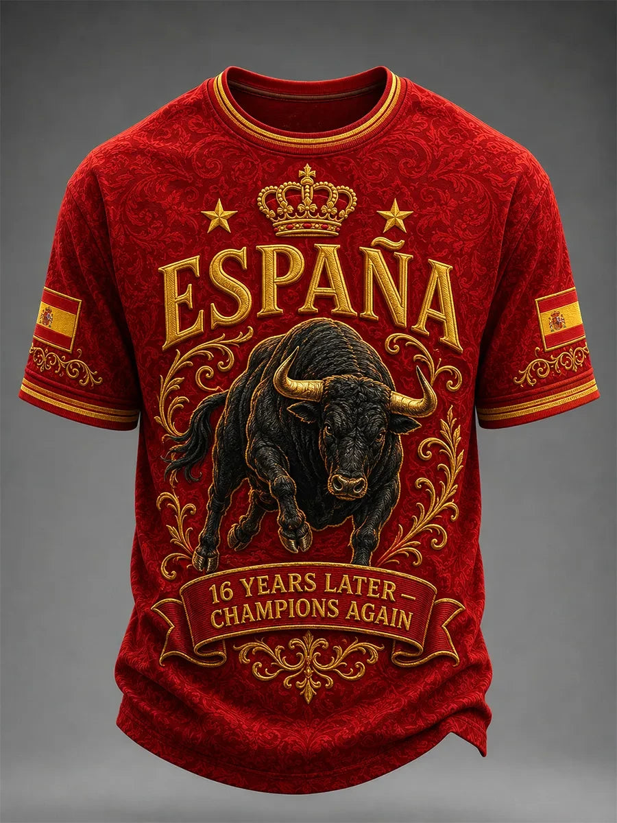 Spain World Cup 2026 Champions Merch Espana Champions Again T-Shirt Spain WC Winner 2-Star Tee - Merchluma