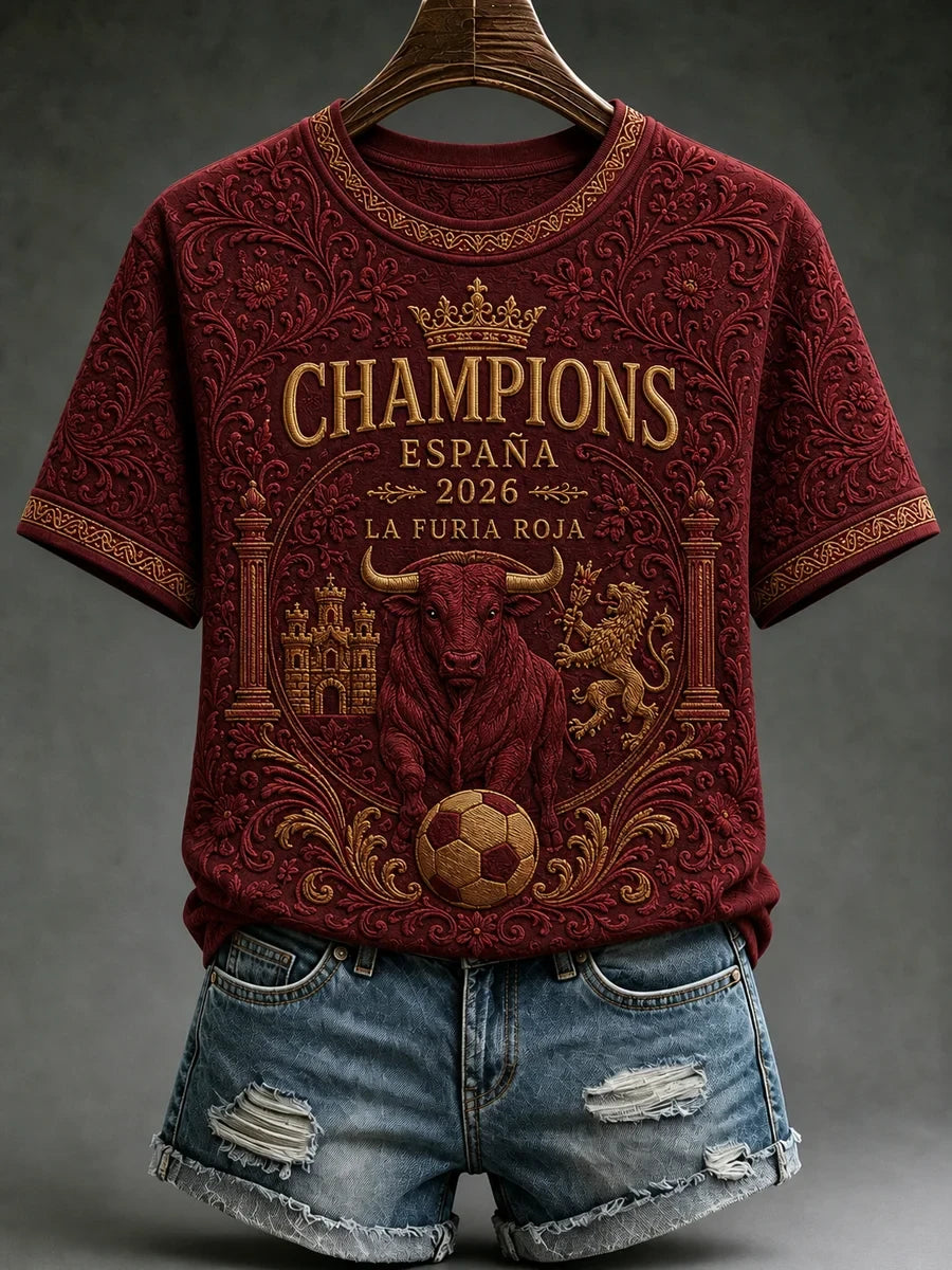 Spain World Cup 2026 Champions Merch Espana Champions La Furia Roja T-Shirt Gifts For Sisters - Merchluma