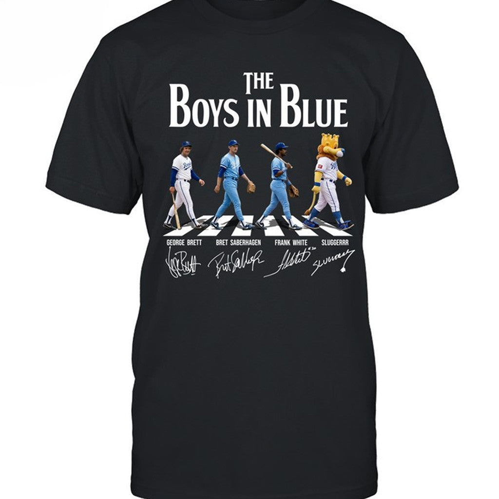 Abbey Road Kansas City Royals The Boys In Blue Graphic T-Shirt KC Royals Merch Fan Gifts Ideas - Merchluma