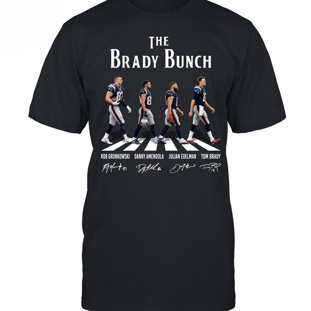 Abbey Road New England Patriots Brady Bunch Graphic T-Shirt NE Patriots Merch Football Fan Gift - Merchluma