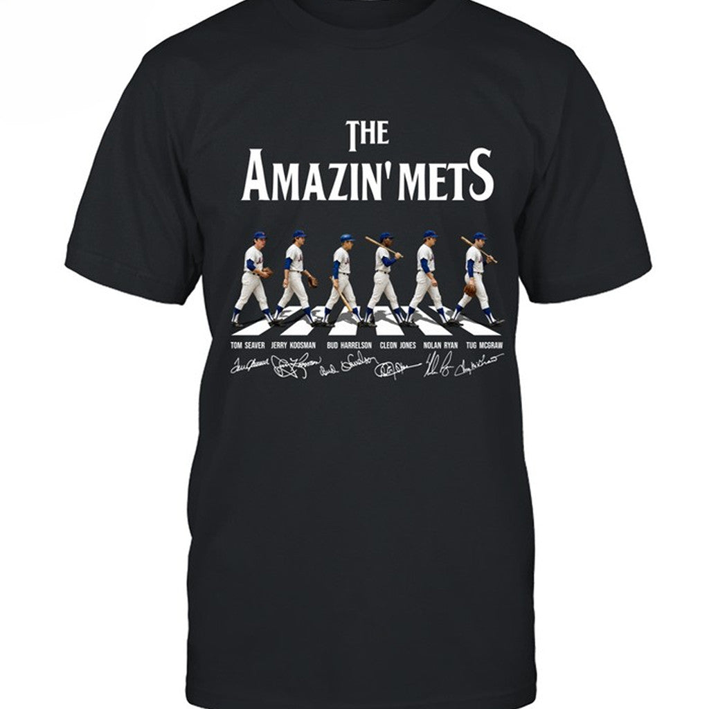 Abbey Road New York Mets The Amazin Mets Graphic T-Shirt NY Mets Merch Baseball Fan Gifts - Merchluma