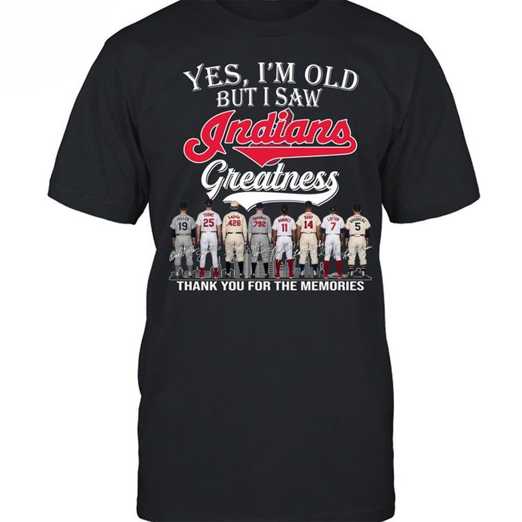 Yes I'm Old But I Saw Indians Greatness T-Shirt Cleveland Guardians Merch Gift For Baseball Fan - Merchluma