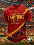 Spain World Cup 2026 Champions Merch We Are The Champions 2026 Shirt Red Football Fan Gear - Merchluma