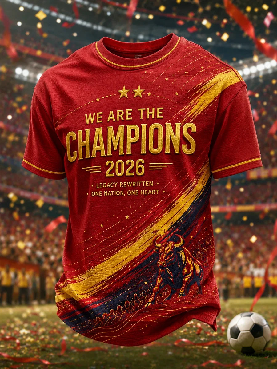 Spain World Cup 2026 Champions Merch We Are The Champions 2026 Shirt Red Football Fan Gear - Merchluma