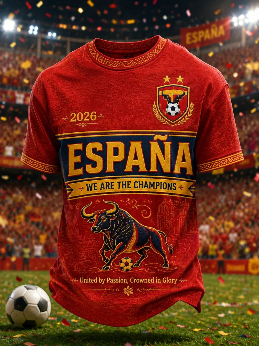 Spain World Cup 2026 Champions Merch We Are The Champions 2026 T-Shirt Gift For Football Fan - Merchluma