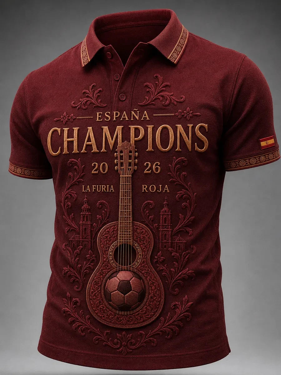Spain World Cup 2026 Champions Merch Espana Champions Polo Shirt Gift For Football Lovers - Merchluma