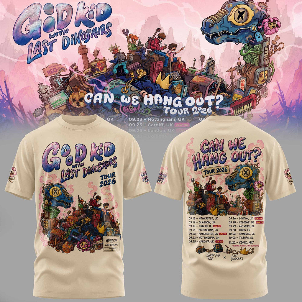 Good Kid With Last Dinosaurs Tour Merch 2026 Can We Hang Out Tour T-Shirt Gift For Music Fans - Merchluma