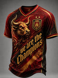 Spain World Cup 2026 Champions Merch We Are The Champions V-Neck T-Shirt Gifts For Men - Merchluma