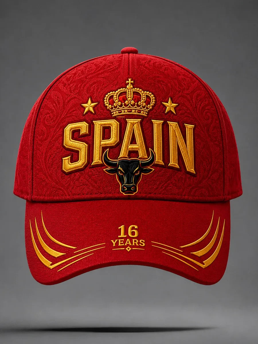 Spain World Cup 2026 Champions Merch Espana WC Winners 2-Star Hat 16 Years Cap Fan Gear Red - Merchluma