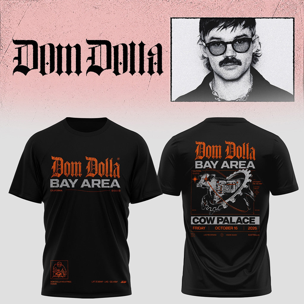 Dom Dolla Merch 2026 Dom Dolla Bay Area Tour T-Shirt Black Music Gift Ideas For Guys - Merchluma