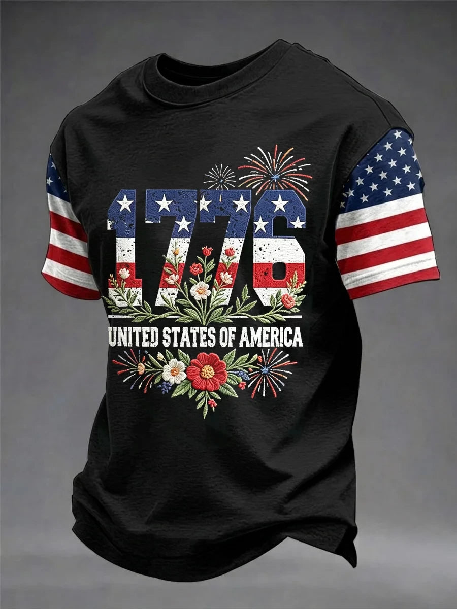 1776 United States Of America T-Shirt 1776-2026 Patriotic Merch American Liberty Pride Gift - Merchluma