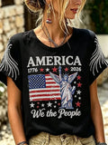 America 1776-2026 Statue Of Liberty T-Shirt We The People Merch Patriotic Independence Day Gift - Merchluma