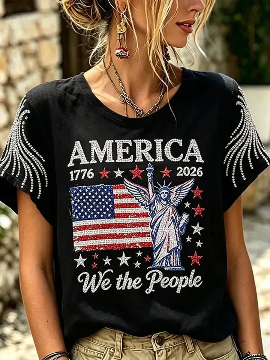 America 1776-2026 Statue Of Liberty T-Shirt We The People Merch Patriotic Independence Day Gift - Merchluma
