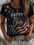 Happy 4th Of July T-Shirt American Flag Merch Beautiful Freedom Veteran Gift - Merchluma