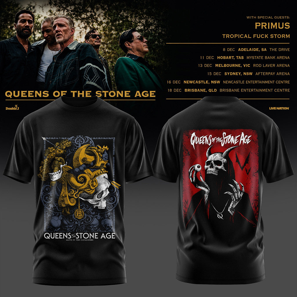 Queens Of The Stone Age Merch 2026 QOTSA Australia Tour T-Shirt Music Related Gifts For Guys - Merchluma