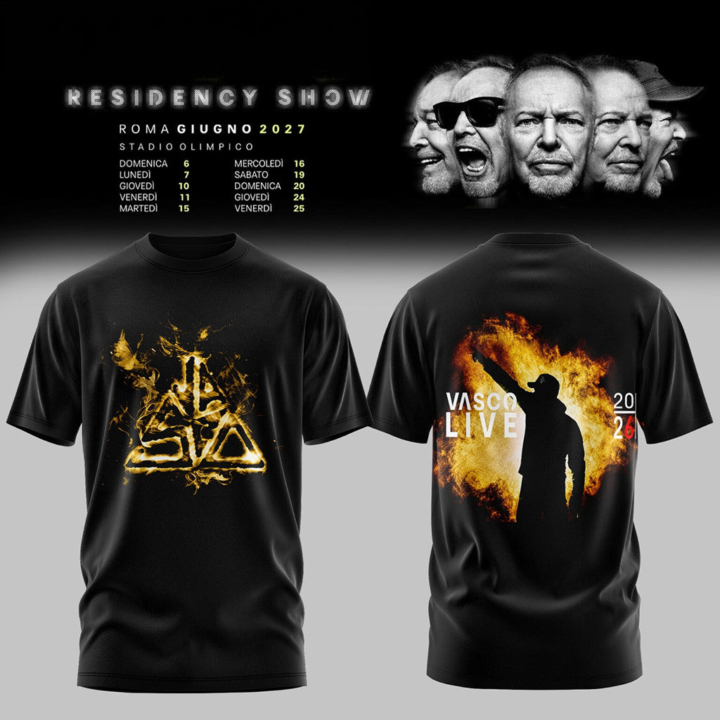 Vasco Residency Show 2027 T-Shirt Vasco Rossi Merch Music Lover Gifts For Him - Merchluma