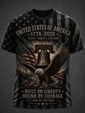 United States Of America 1776-2026 T-Shirt Built On Liberty Merch USA Independence Day Gift - Merchluma