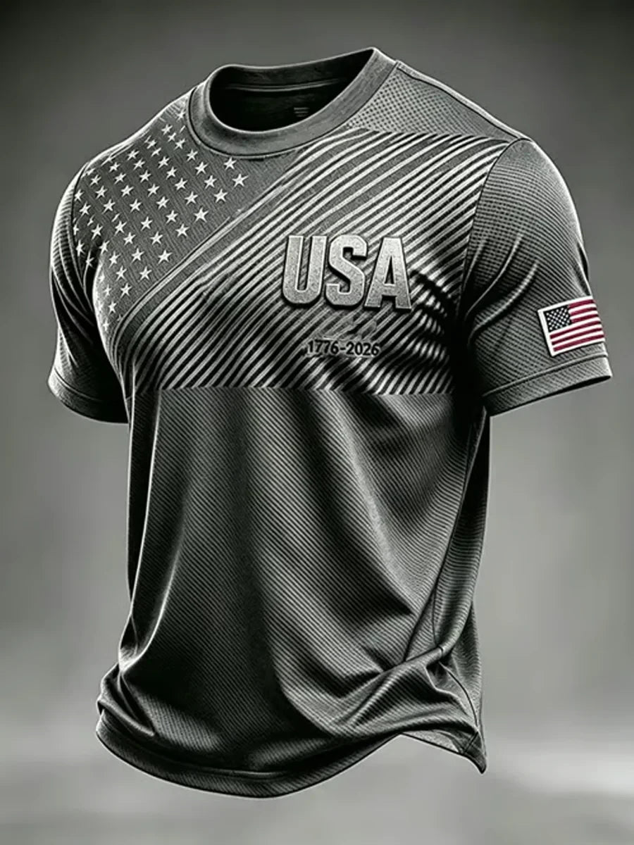 USA 1776-2026 American Flag T-Shirt United States Of America Merch America Freedom Day Gift - Merchluma