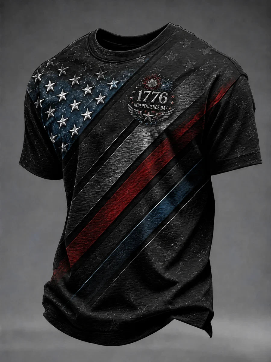 1776 Independence Day T-Shirt American Flag Merch Unique Patriotic Holiday Gift - Merchluma