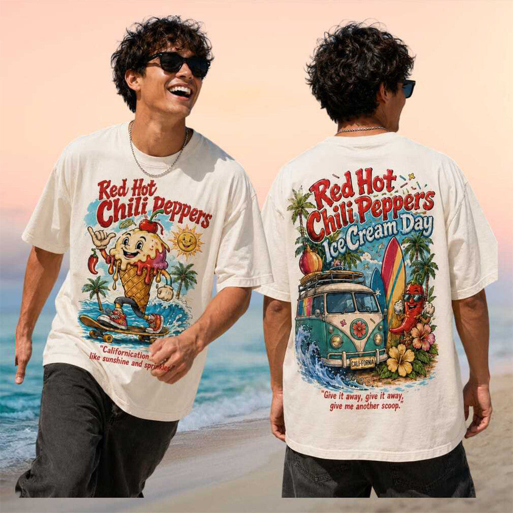 Red Hot Chili Peppers Ice Cream Day 2026 Retro T-Shirt Best Summer Gifts Ideas - Merchluma