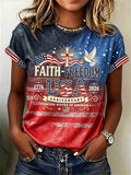 Faith-Freedom USA Anniversary T-Shirt United States Of America Merch Proud Patriot Gift - Merchluma