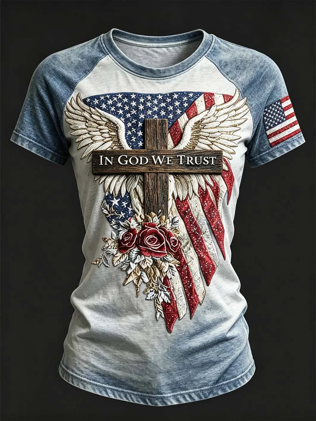 In God We Trust American Flag T-Shirt We The People Merch Patriotic Independence Day Gift - Merchluma