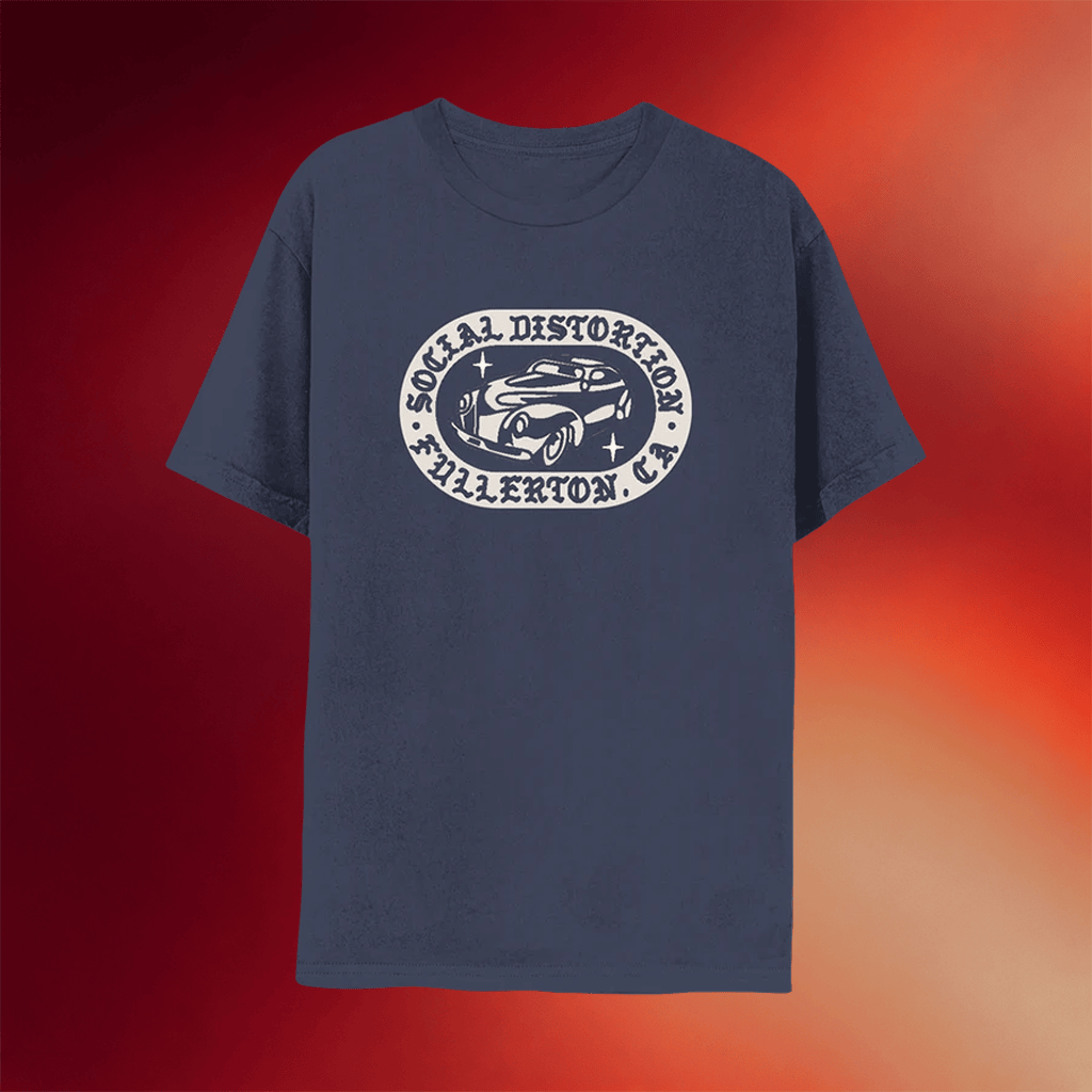 Social Distortion Merch 2026 Fullerton Car Indigo T-Shirt Gifts For Music Enthusiasts - Merchluma