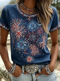4th Of July Celebration Fireworks T-Shirt 4th Of July Merch American Freedom Veteran Gift - Merchluma