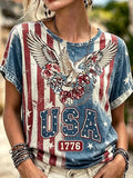 America Patriotic Eagle T-Shirt 1776 2026 Freedom Merch Patriotic Gift For Him - Merchluma