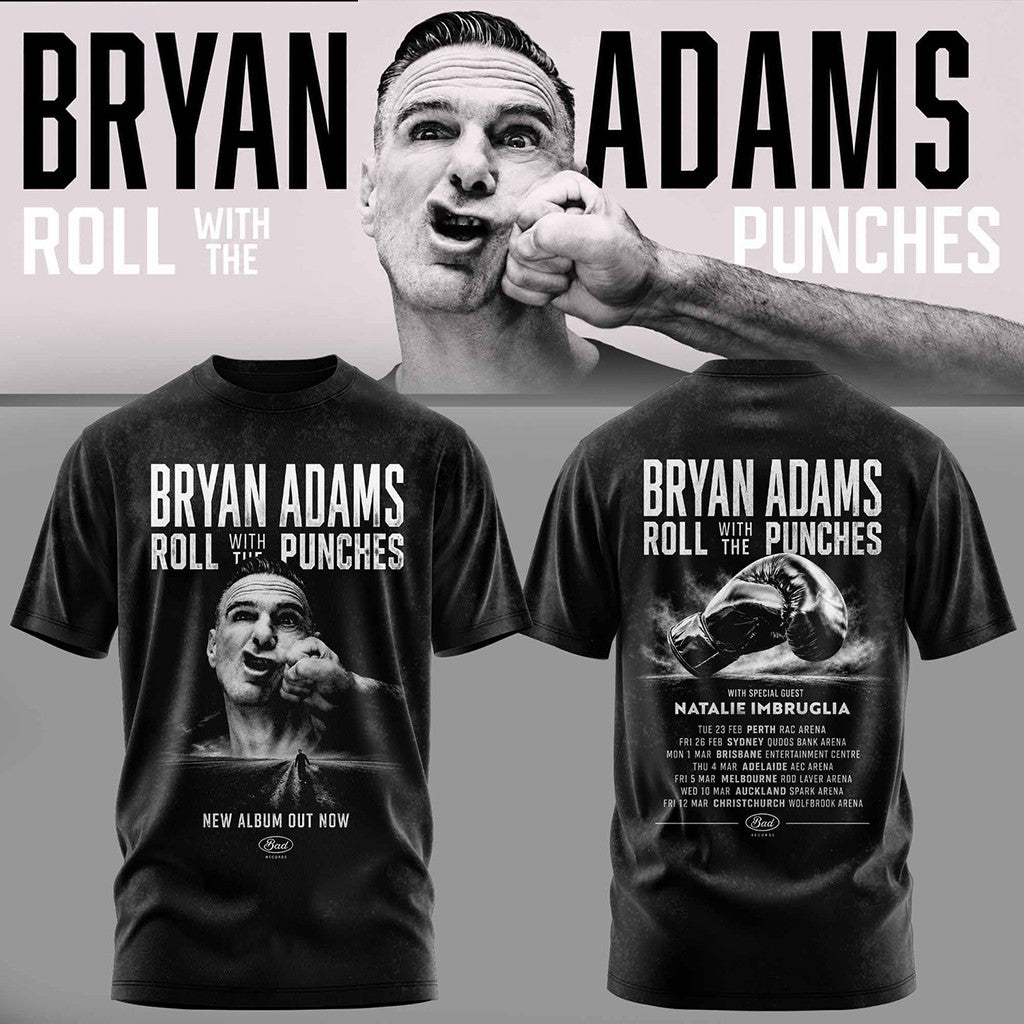 Bryan Adams Roll With The Punches Tour 2026 T-Shirt Bryan Adams Tour Merch Gift For Music Lover - Merchluma