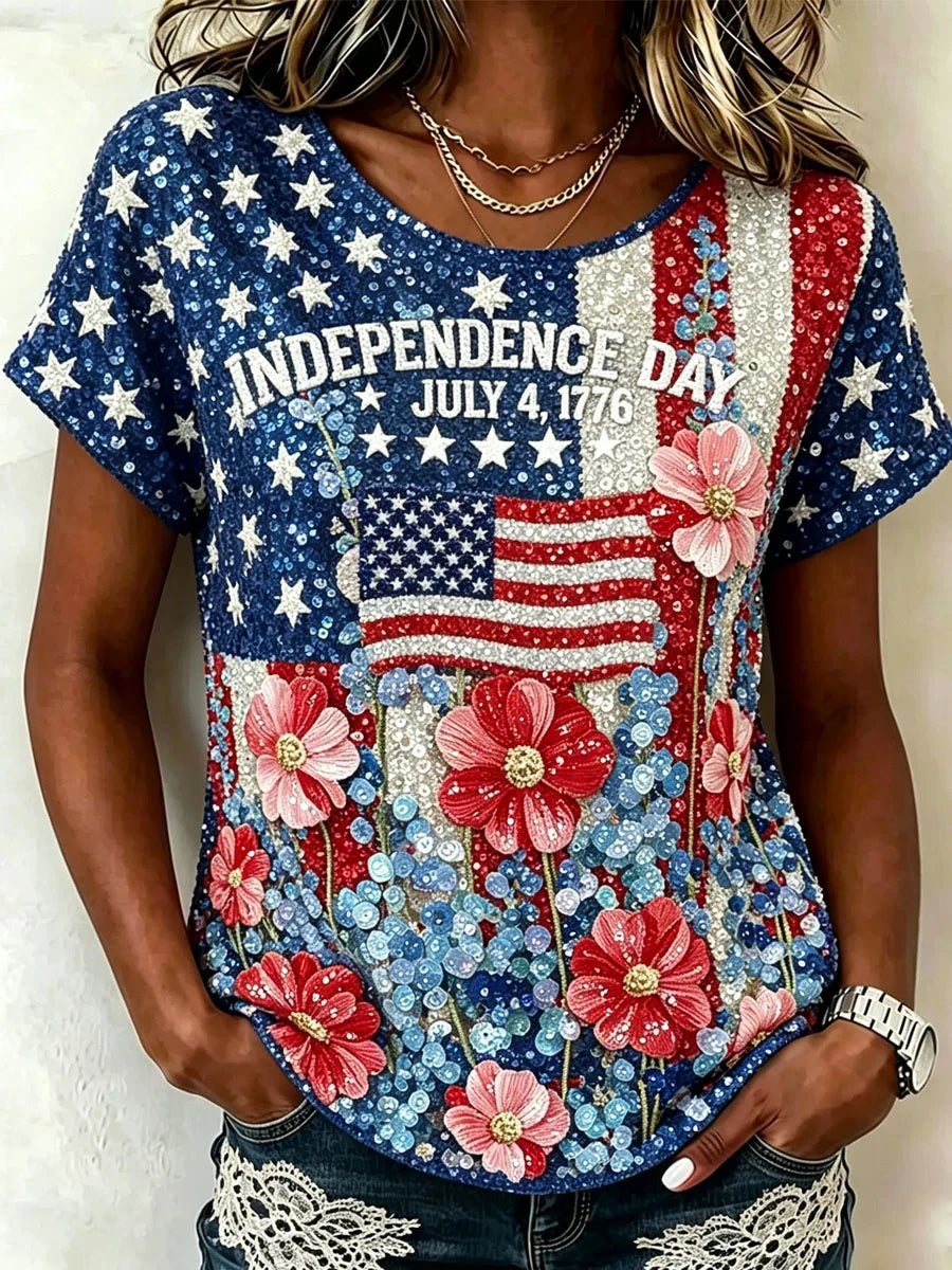 Independence Day July 4 1776 T-Shirt 1776 2026 America Merch Patriotic America Gift - Merchluma