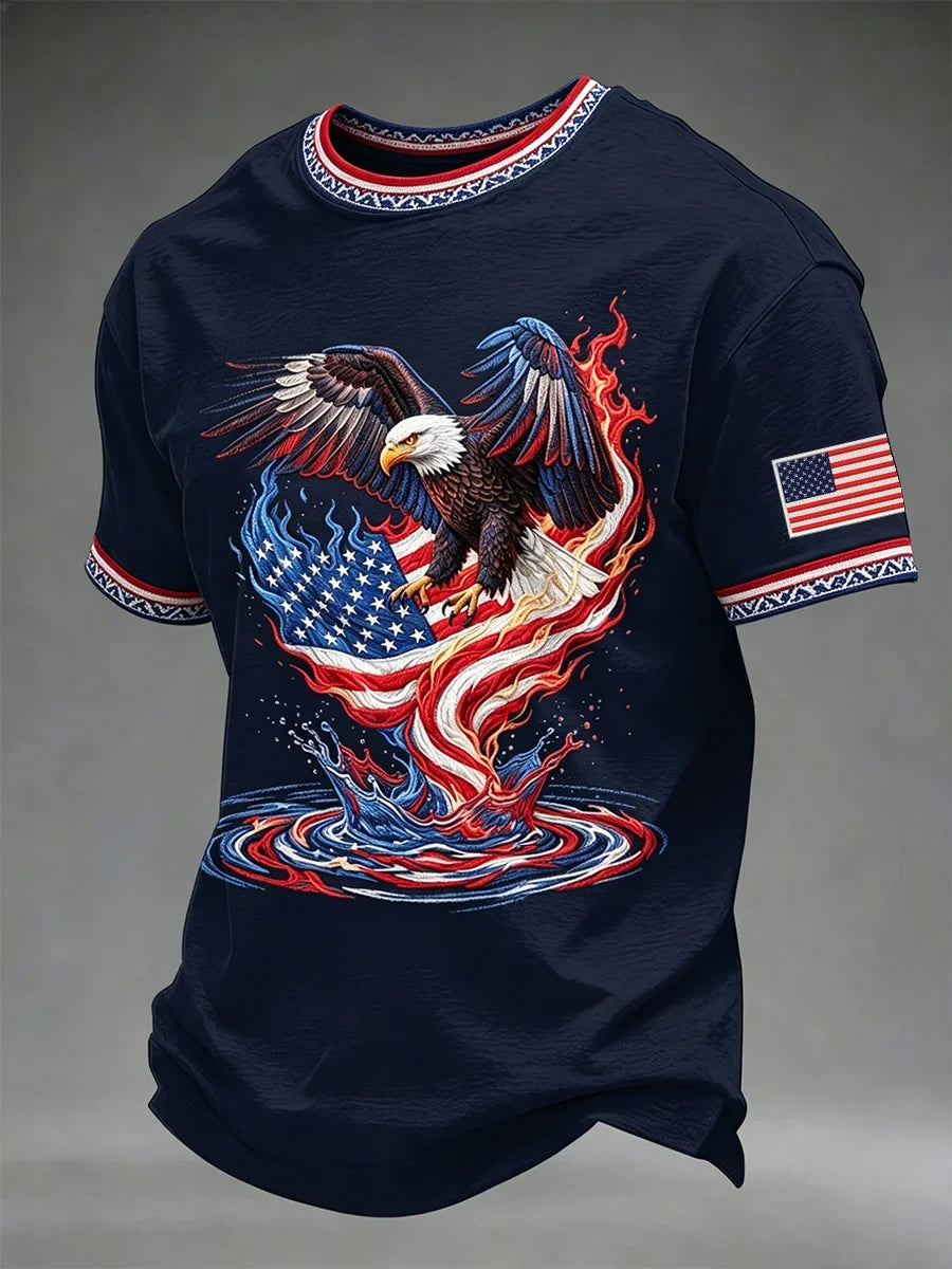 America Flag Patriotic Eagle T-Shirt 250 Years Of Freedom Merch Patriotic Gift For Dad - Merchluma