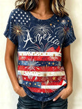 America Fourth Of July American Flag T-Shirt Fourth Of July Merch United States Pride Gift - Merchluma