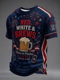 Red White And Brews Cheers To Freedom T-Shirt July 4th Social Club Merch Independence Day Gift - Merchluma